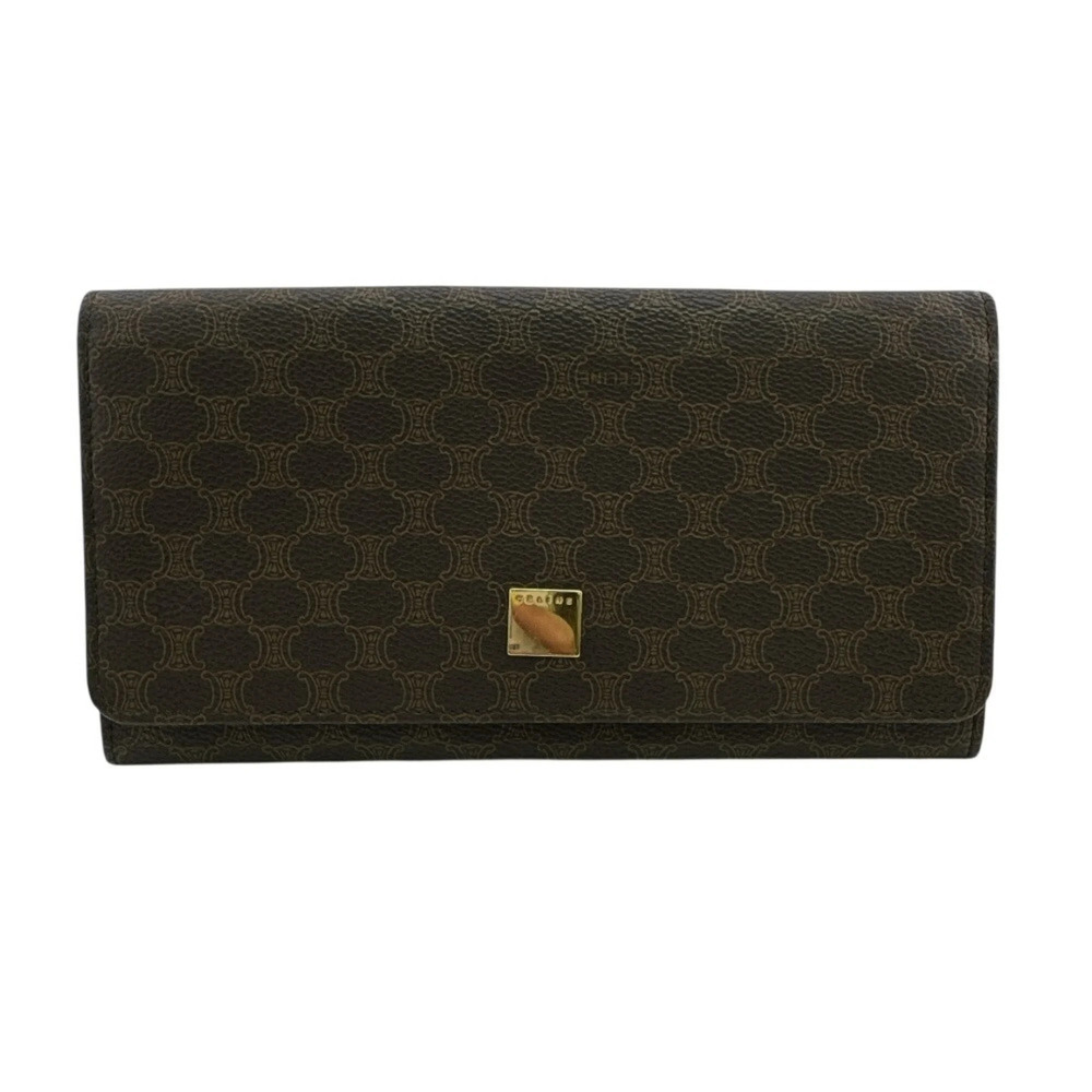 CELINE Macadam PVC Long Wallet, Brown